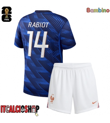 Francia Adrien Rabiot #14 Prima Maglia Bambino Mondiali 2026 Manica Corta (+ Pantaloni corti)
